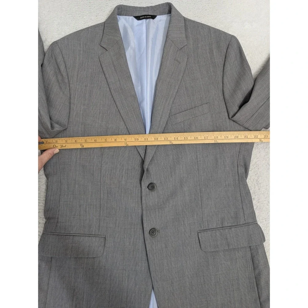 Banana Republic Blazer Mens 44L Coat tailored fit Jacket Glen Check Plaid Wool‎